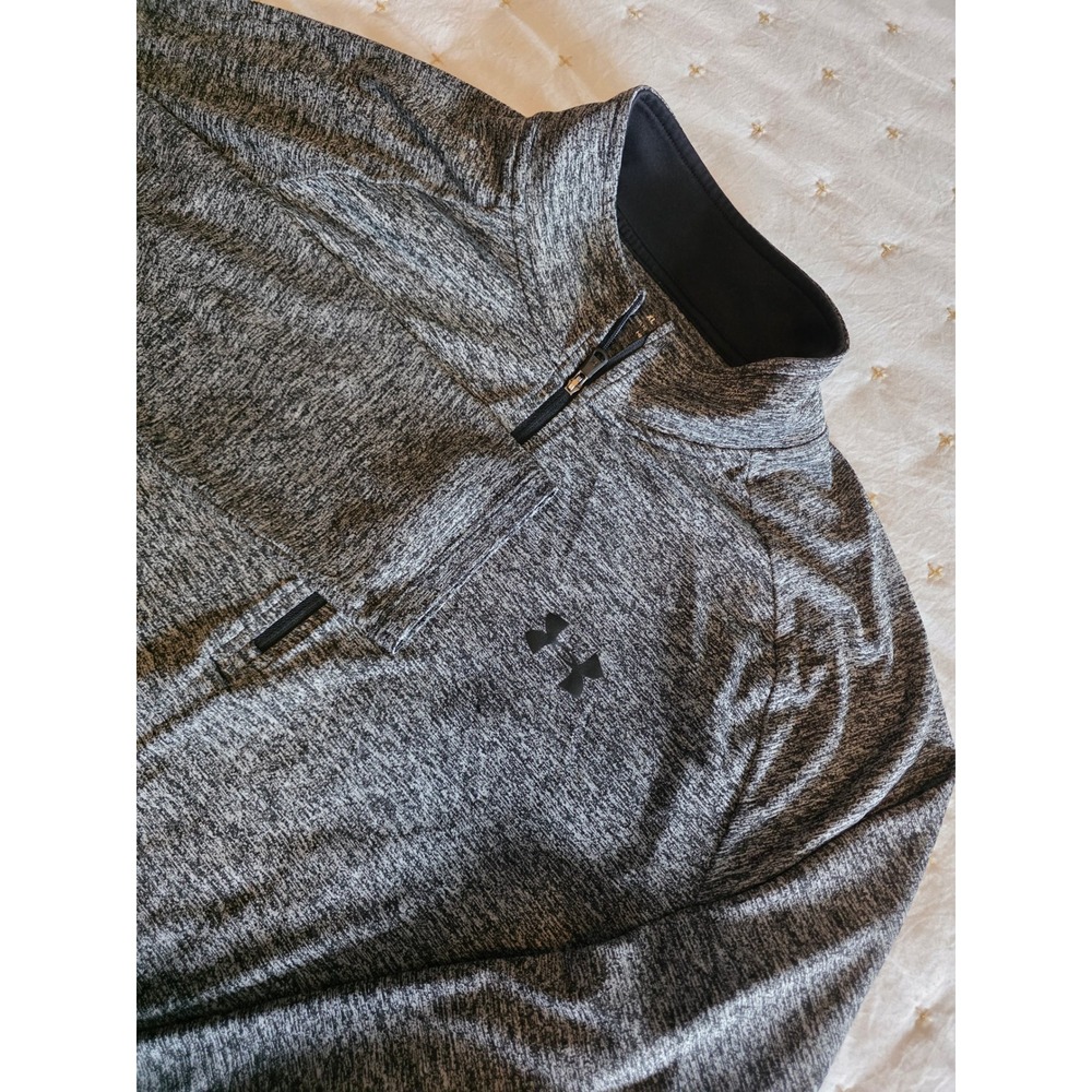 Under Armour Mens XL HeatGear Tech 1/4 Zip Pullover Gray Space Dye Heather Shirt